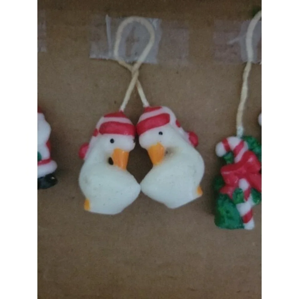 Vintage Holiday / Christmas Mini Rope Wax Candles Set Of 4 Bundle Decor